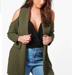 Trendy Open Shoulder Blazer